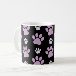 Caneca De Café Padrão De Patas, Patas Liláticas, Patas Cachorros,