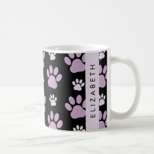Caneca De Café Padrão De Patas, Patas Liláticas, Patas De Cachorr