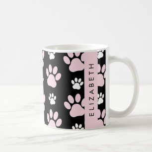 Caneca De Café Padrão De Patas, Patas Rosa, Patas Cachorros, Seu