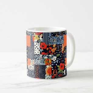 Caneca De Café Padrão de Patchwork Floral da Vintage (3)