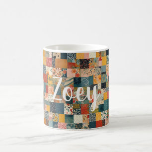 Caneca De Café Padrão de Patchwork Personalizável