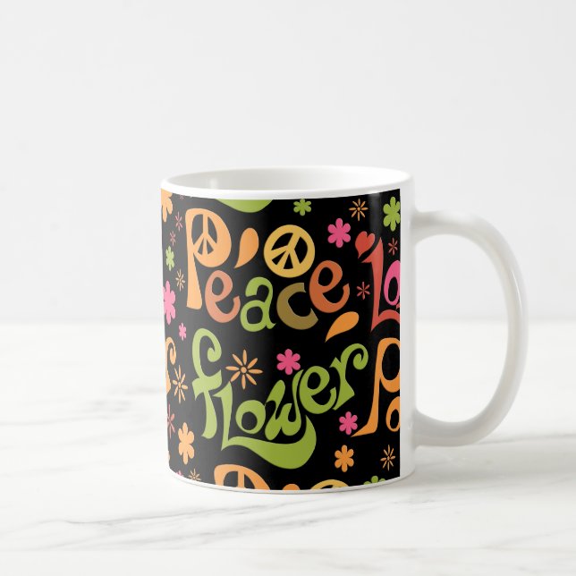 Caneca De Café Padrão de Paz e Amor (Direita)