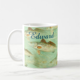 Caneca De Café Padrão De Peixe De Baixo 