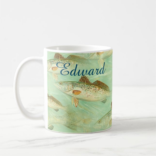 Caneca De Café Padrão de Peixes de Bass (Esquerda)