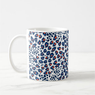 Caneca De Café Padrão de pele de leopardo sem costura. Vintage. 