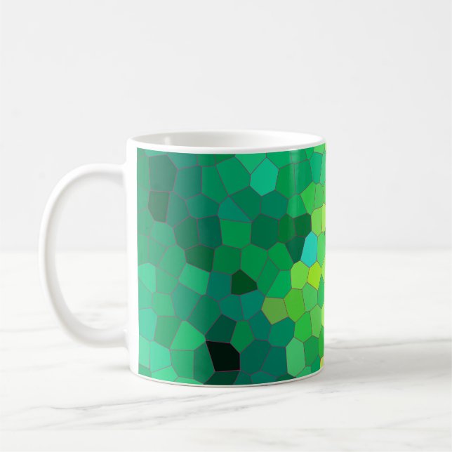 Caneca De Café Padrão de Pele do Réptil Verde abstrato (Esquerda)