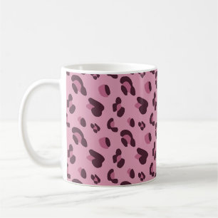 Caneca De Café Padrão de Pele-Leopardo Rosa