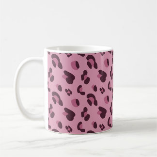 Caneca De Café Padrão de Pele-Leopardo Rosa