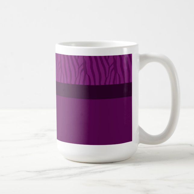 Caneca De Café Padrão de Peles de Zebra Roxa Magenta (Direita)