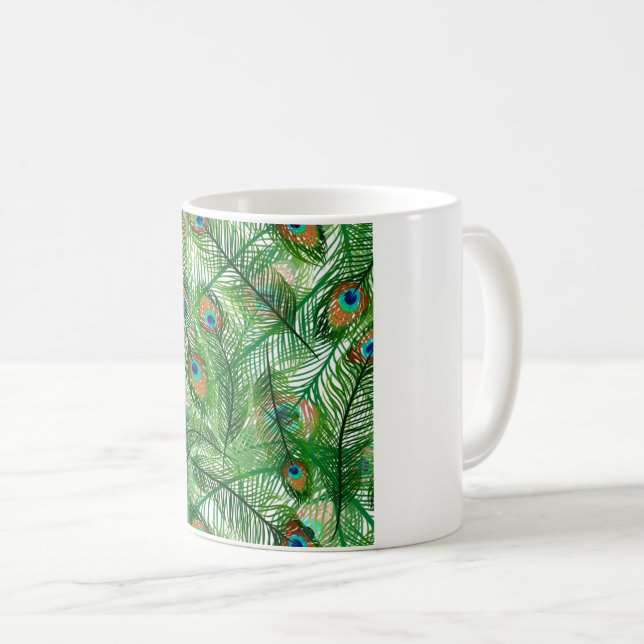 Caneca De Café padrão de penas de pântano (Frente Esquerda)