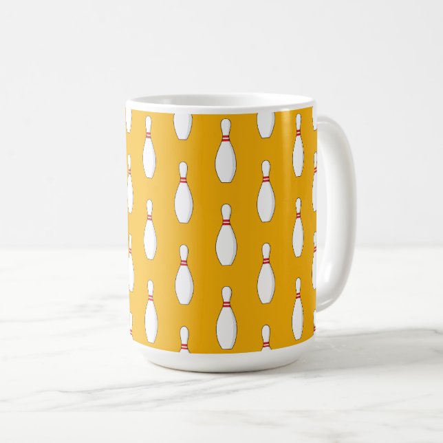 Caneca De Café Padrão de Peões de Boliche (Frente Esquerda)