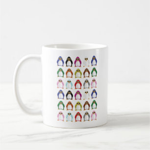Caneca De Café Padrão de Pinguim Colorido – Animal de Arco-íris F