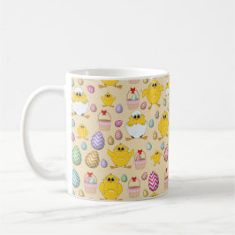 Caneca De Café Padrão de Pintinhos de Páscoa