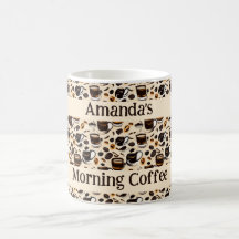 Padrão de pintura de óleo de café preto personaliz