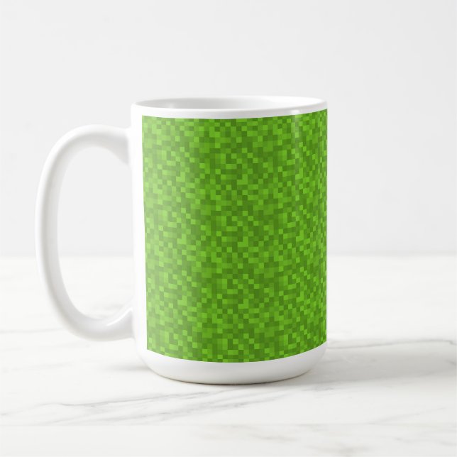 Caneca De Café Padrão de Pixel Verde Retro Jogos 8-Bit (Esquerda)