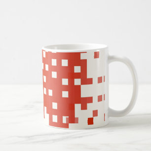 Caneca De Café Padrão de Pixel Vermelho e Rosa