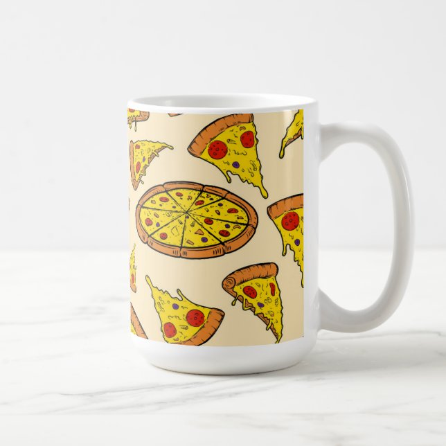 Caneca De Café Padrão de Pizza de Queijo de Fusão (Direita)