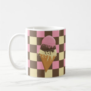 Caneca De Café Padrão de placa de Sorvete napolitano Cone Mug