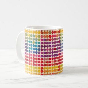 Caneca De Café Padrão de Ponto abstrato Rainbow