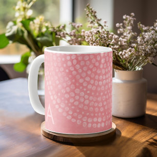 Caneca De Café Padrão de Ponto de Boho Moderno com Monograma