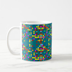Caneca De Café Padrão de pontos coloridos