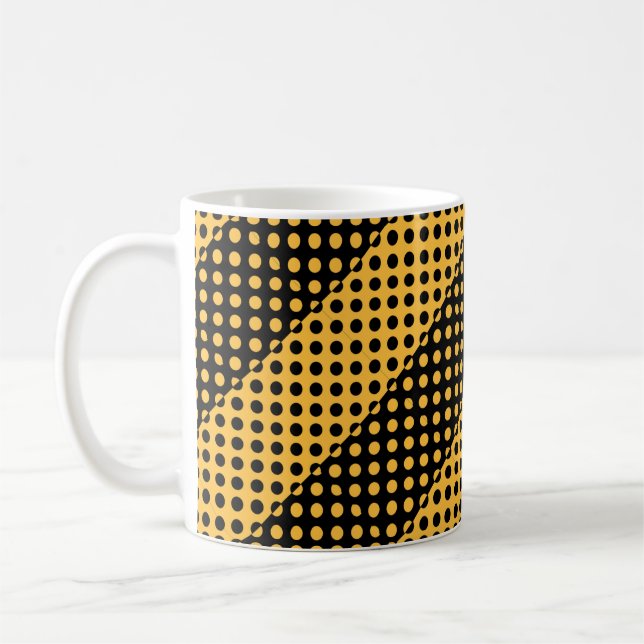 Caneca De Café Padrão de pontos negros e laranja (Esquerda)