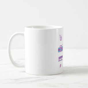 Caneca De Café Padrão de porta dos ícones de música retrorados ro