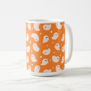 Caneca De Café Padrão de porta fantasma laranja
