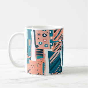 Caneca De Café Padrão de Portas Vintage Sem Costura.