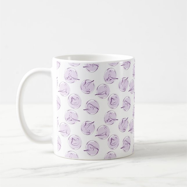 Caneca De Café Padrão de poses de ioga (Esquerda)