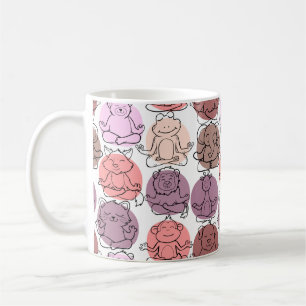Caneca De Café Padrão de poses de ioga Padrão sem costura de