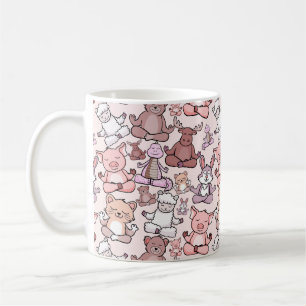 Caneca De Café Padrão de poses de ioga Padrão sem costura de io