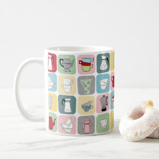 Caneca De Café Padrão de Potes de café retrô e Copas