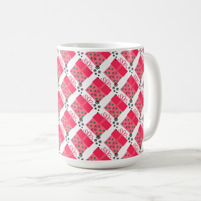 Caneca De Café Padrão de Presente de Natal (Frente Esquerda)