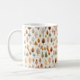 Caneca De Café Padrão de queda de aquarela