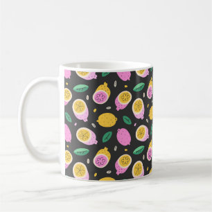 Caneca De Café Padrão de rabisco de limão, dra de fruta de citr