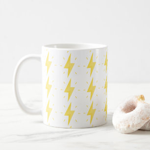 Caneca De Café Padrão de Raio Amarelo Intenso