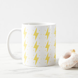 Caneca De Café Padrão de Raio Amarelo Intenso