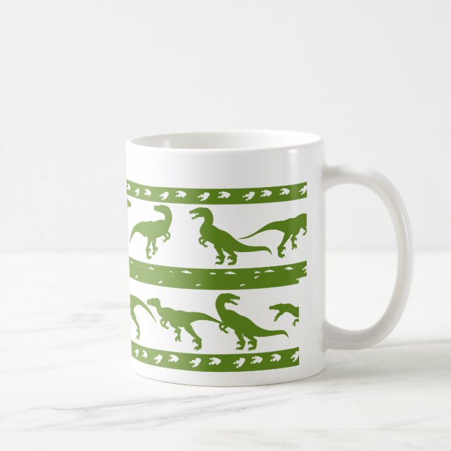 Caneca De Café Padrão de Raptor Verde (Direita)