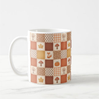 Caneca De Café Padrão de Remendo de Abóbora de Cogumelo da Raposa