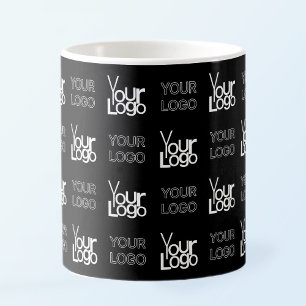 Caneca De Café Padrão de repetição de quaisquer dois logotipos ou