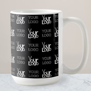 Caneca De Café Padrão de repetição de quaisquer dois logotipos ou