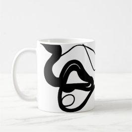Caneca De Café Padrão de retenção: Abstrato preto, branco, Cinza 