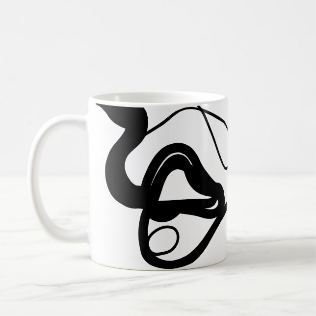 Caneca De Café Padrão de retenção: Abstrato preto, branco, Cinza  (Esquerda)