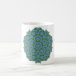 Caneca De Café Padrão de Rhombus Penrose Verde e Azul