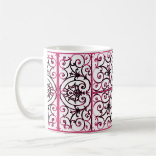 Caneca De Café Padrão de rolagem Fuchsia