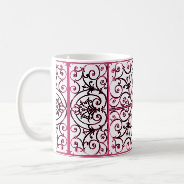 Caneca De Café Padrão de rolagem Fuchsia (Esquerda)