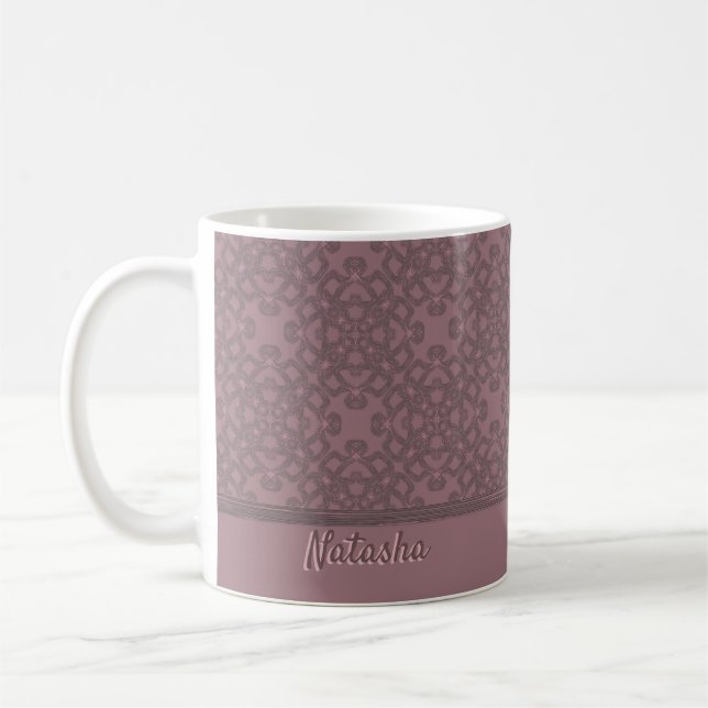 Caneca De Café Padrão de Rosa de empoeiramento personalizado (Esquerda)