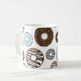 Caneca De Café Padrão De Rosquinhas, Rosquinhas Azuis, Rosquinhas