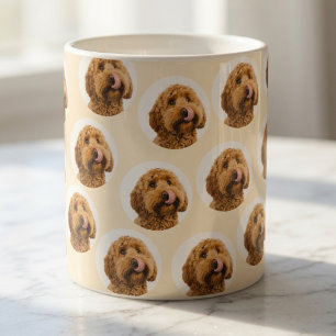 Caneca De Café Padrão de Rosto de Animal de Estimação Personaliza